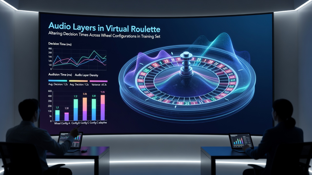 Vergleich von Entscheidungszeiten in Roulette-Trainings mit und ohne Audio-Schichten bei unterschiedlichen Radkonfigurationen