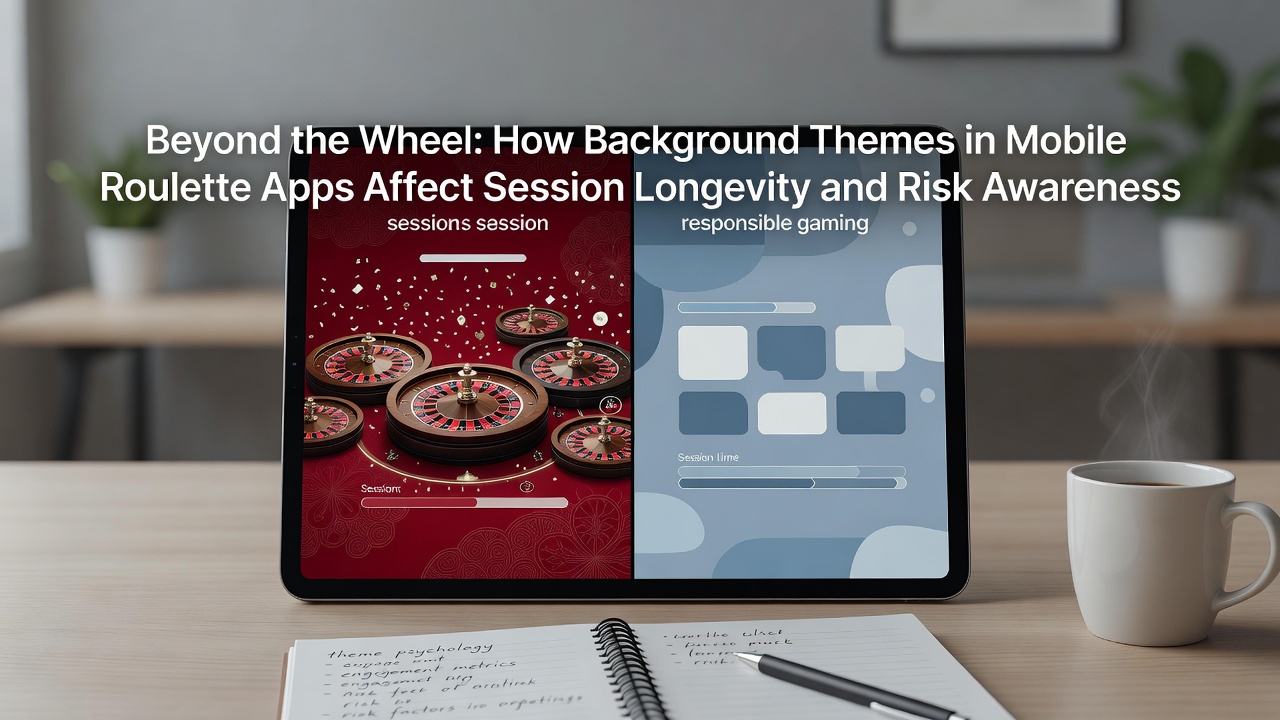 Detailansicht eines mobilen Roulette-Interfaces mit Hintergrundthema und Risikohinweisen