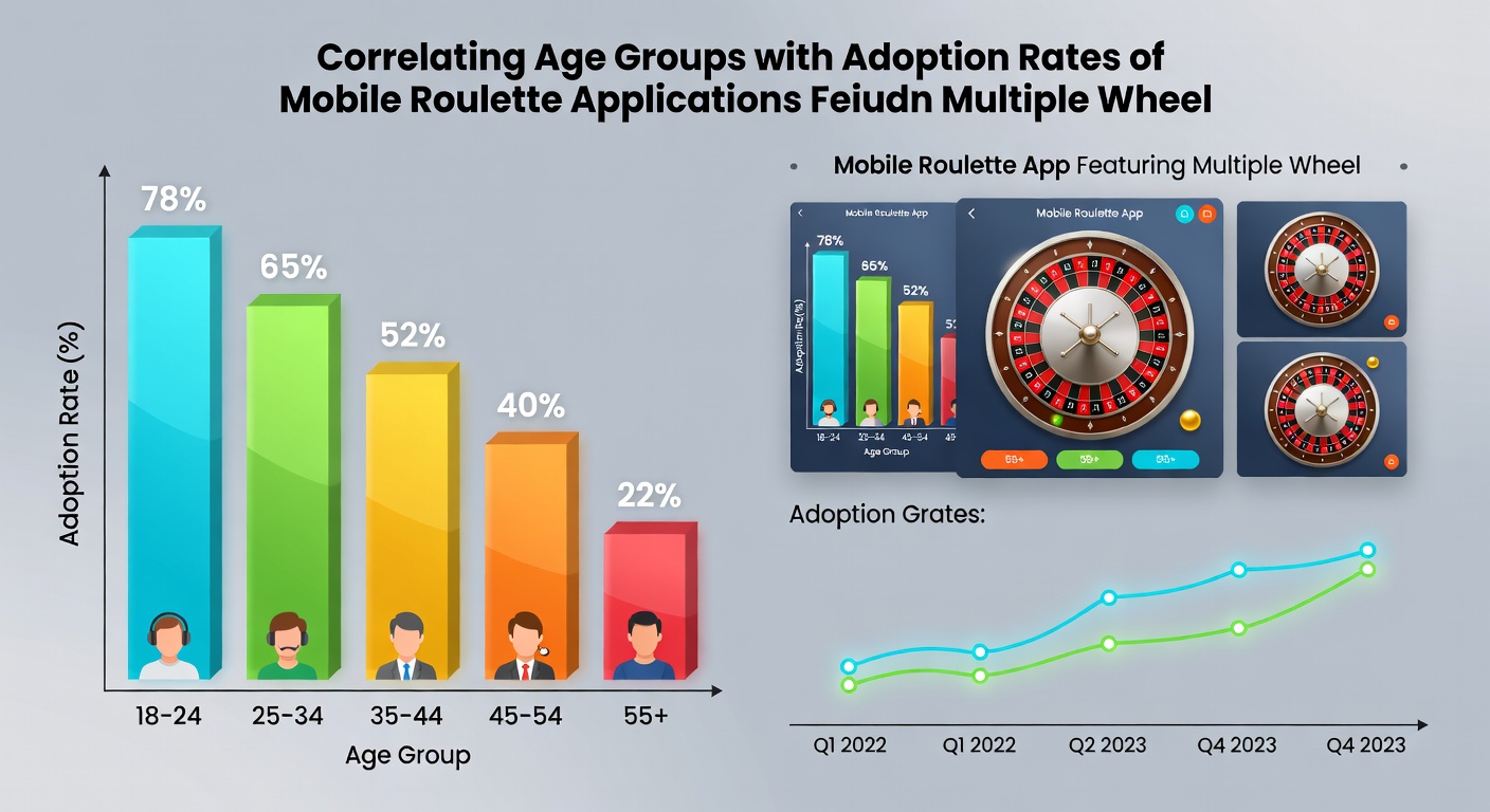 Grafische Darstellung der Adoptionsraten nach Alterskohorten für Roulette-Apps mit Multi-Rad-Features