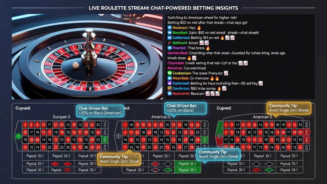 Spieler passen Wetten anhand von Chat-Nachrichten bei unterschiedlichen Roulette-Radtypen an