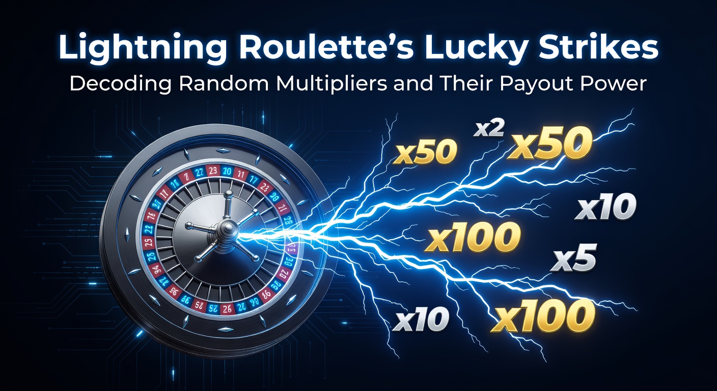 Dramatisches Bild eines Lightning Roulette-Tisches mit leuchtenden Blitzen und Multiplikatoren, die auf dem Rad erscheinen